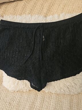 No Bounaries Black Womens Swim Cover Up Shorts